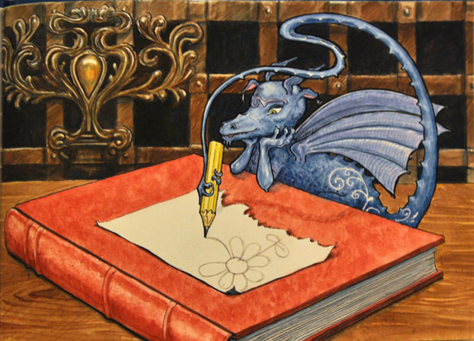 Dragon character for John Rylands University library competition