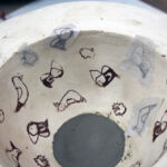 Screenprinted slip transfers applied to plaster mould