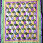 Traditional paper pieced, hand-sewn, English patchwork Christening quilt