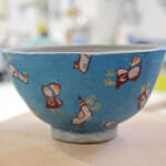 Slipcast bowl ready to fire
