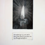 Sandpaper mezzotint image with sugar lift text