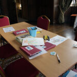 Resources set up in the dining hall at Temple Newsam House, Leeds