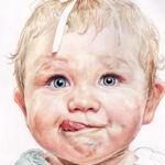 Baby. Part worked demo piece from portraits course